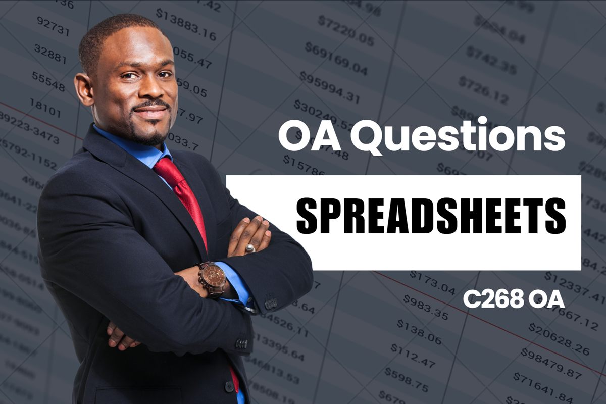 WGU C268 Spreadsheets OA practice questions and answers